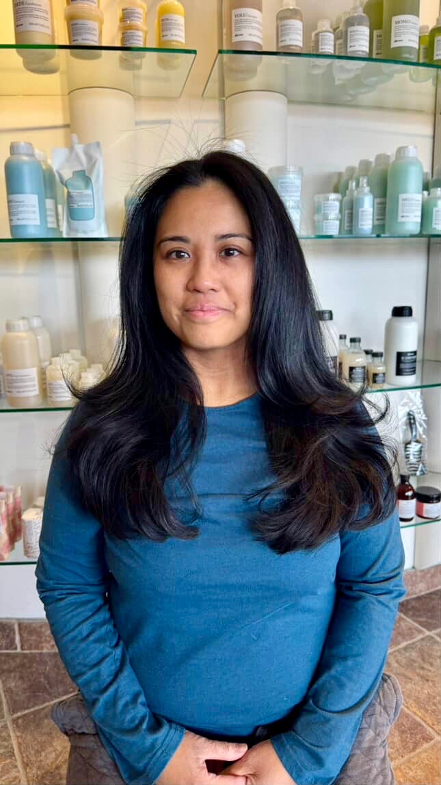 Sleek dark blowout with soft layered ends
